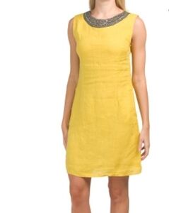 𝅺lungo L'arno Linen Sleeveless Sheath Dress